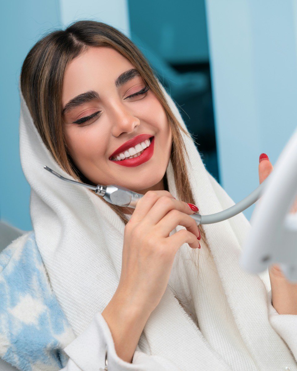 Illustrative photograph of a smiling woman
